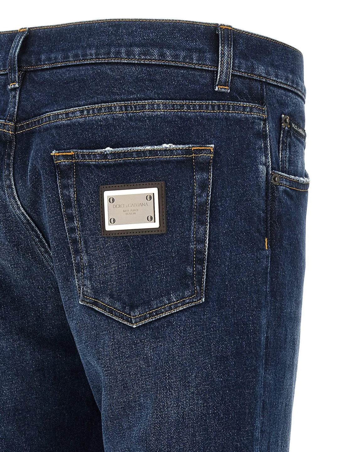 Dolce &amp; Gabbana Blue Cotton Straight-Leg Jeans