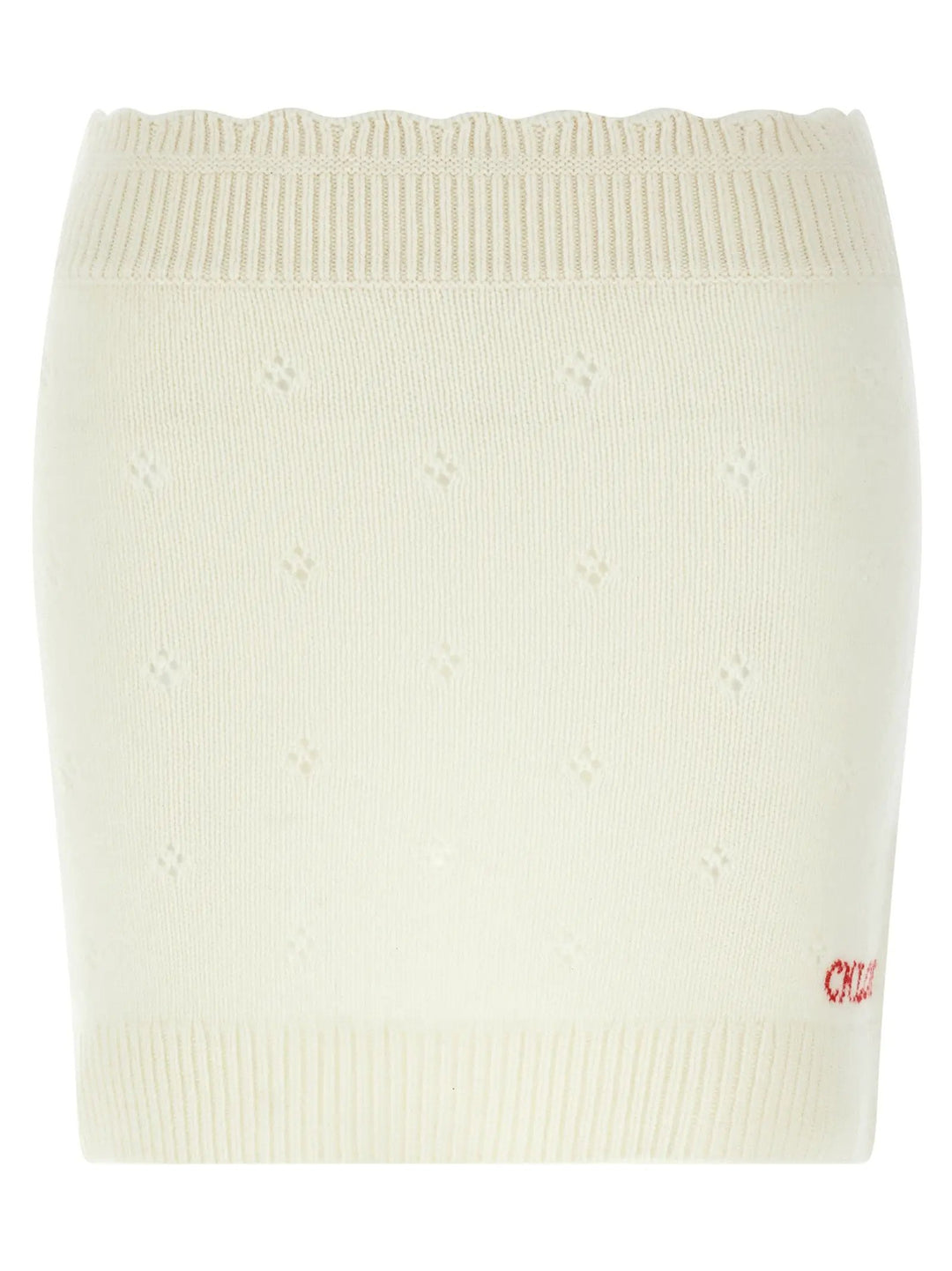 Chloé White Wool Long Skirt