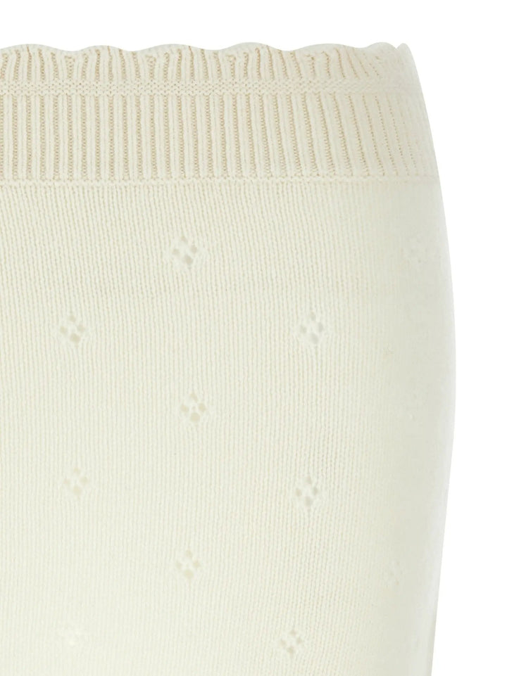 Chloé White Wool Long Skirt