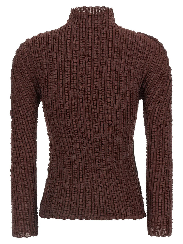 Issey Miyake Brown Polyester Cardigan