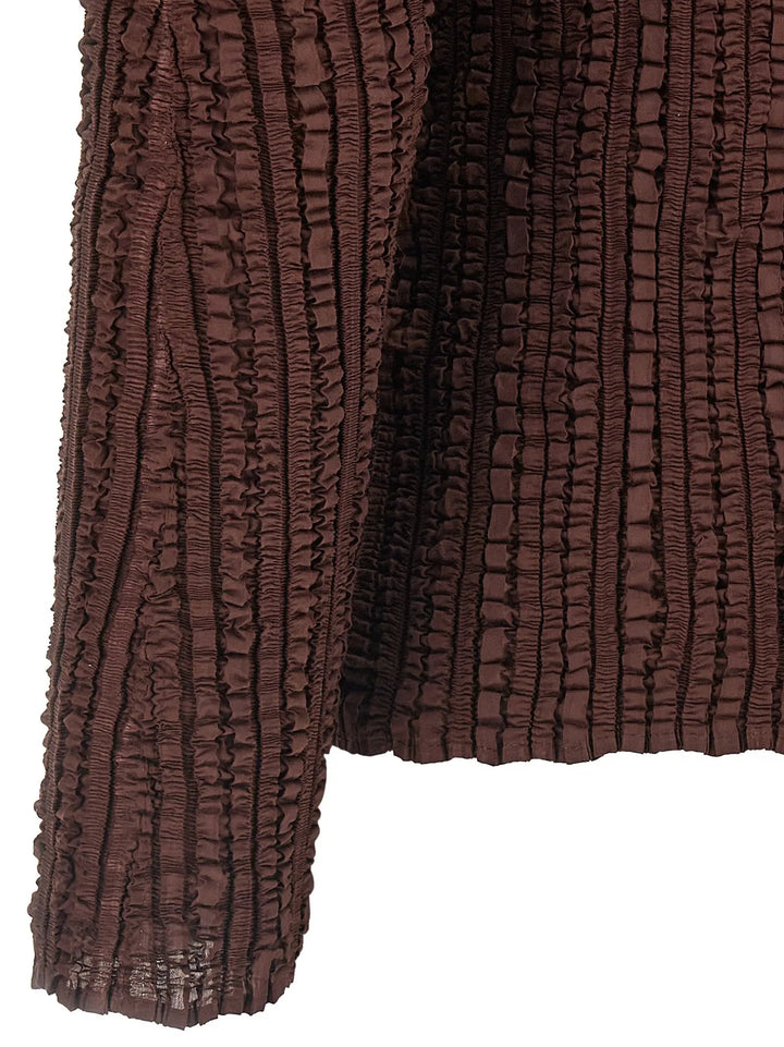 Issey Miyake Brown Polyester Cardigan