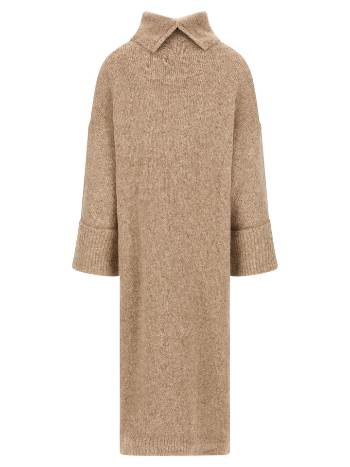 Entire Studios Beige Alpaca Leather Midi Dress