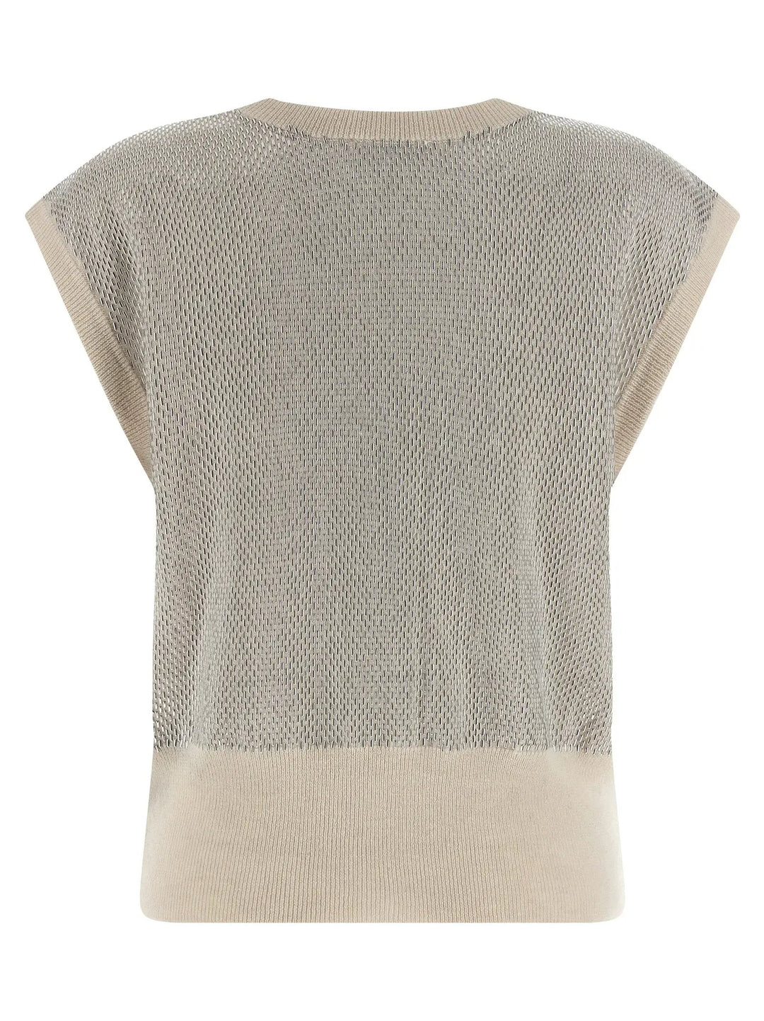 Haikure Beige Virgin Wool Sleeveless Jacket