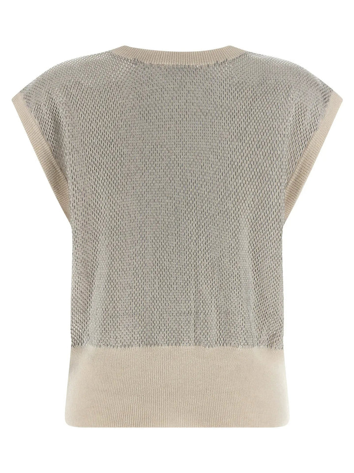 Haikure Beige Virgin Wool Sleeveless Jacket