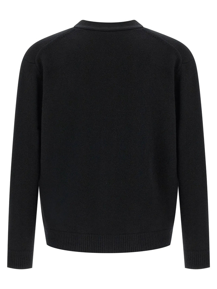 Maison Kitsuné Black Merino Wool Cardigan