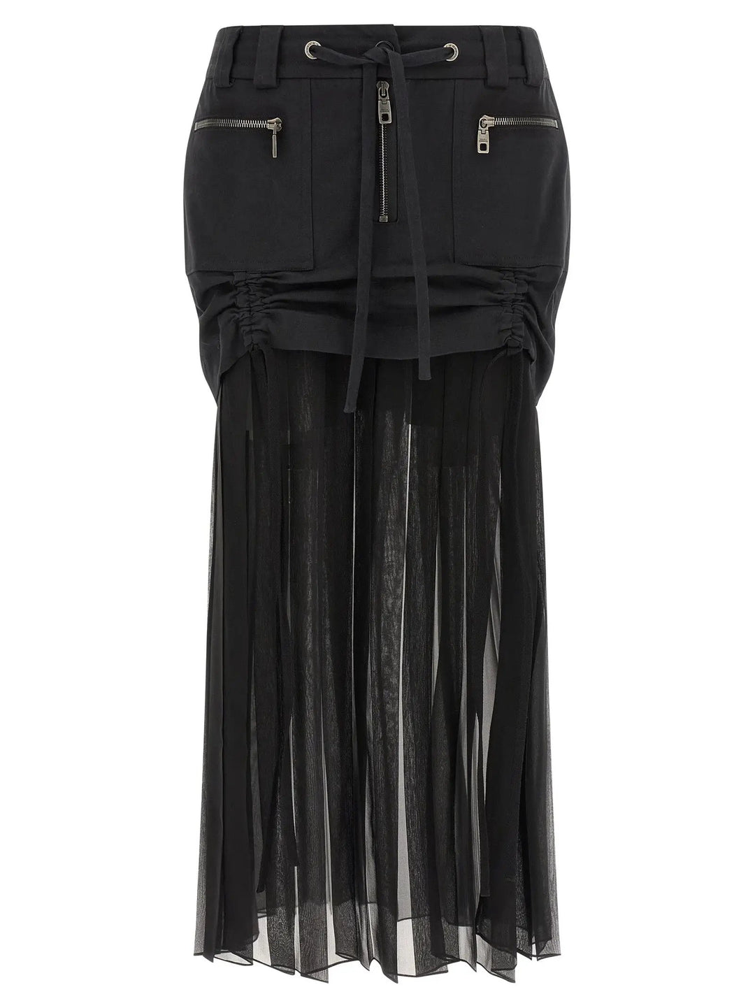 Dolce &amp; Gabbana Black Silk Midi Skirt