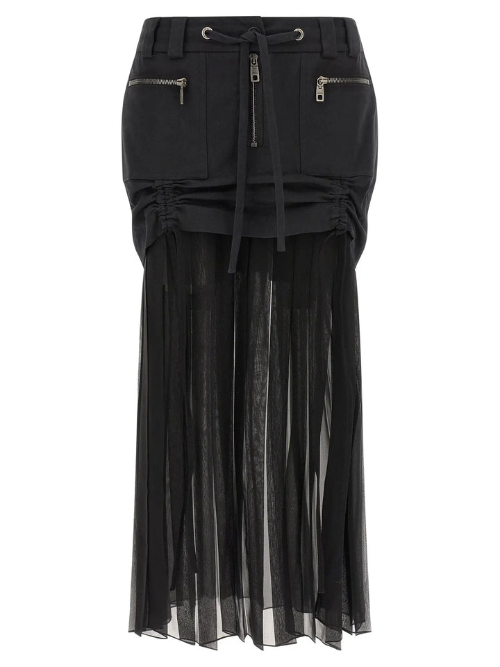 Dolce &amp; Gabbana Black Silk Midi Skirt