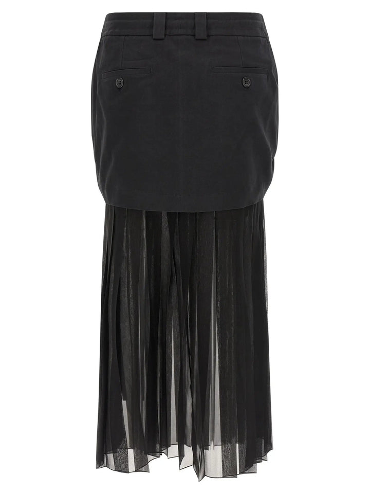Dolce &amp; Gabbana Black Silk Midi Skirt