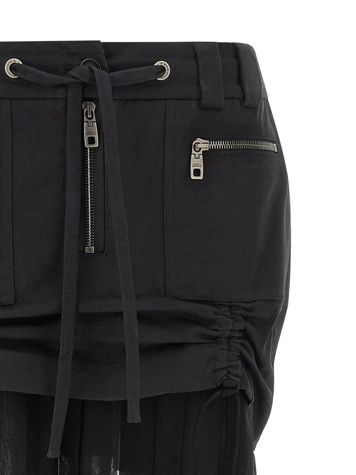 Dolce &amp; Gabbana Black Silk Midi Skirt