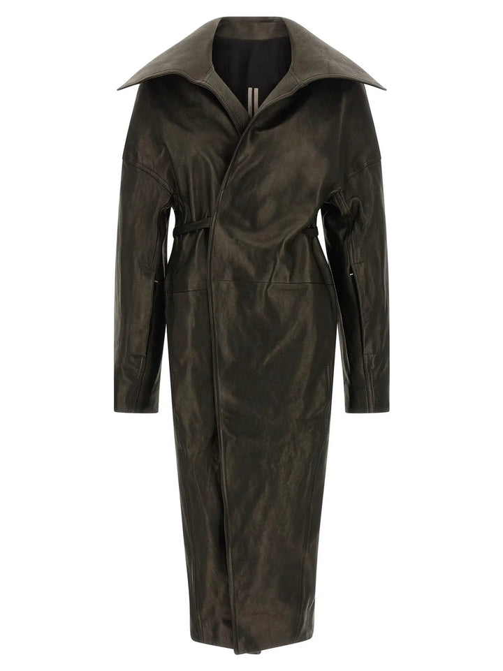 Rick Owens Black Lamb Leather Coat