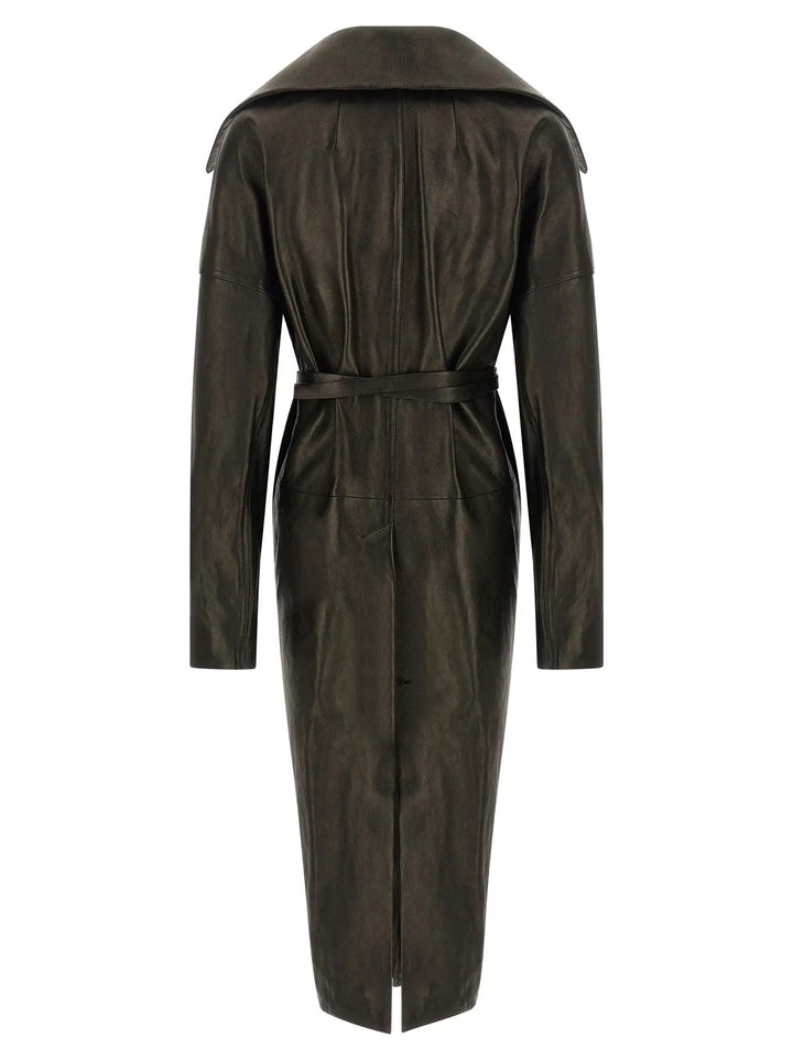 Rick Owens Black Lamb Leather Coat