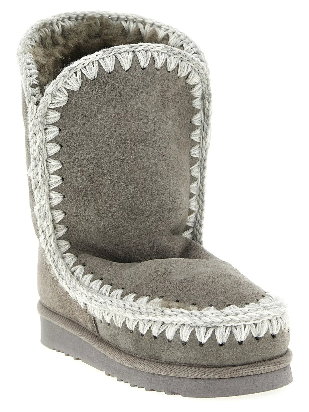 Mou Gray Lambskin Ankle Boots