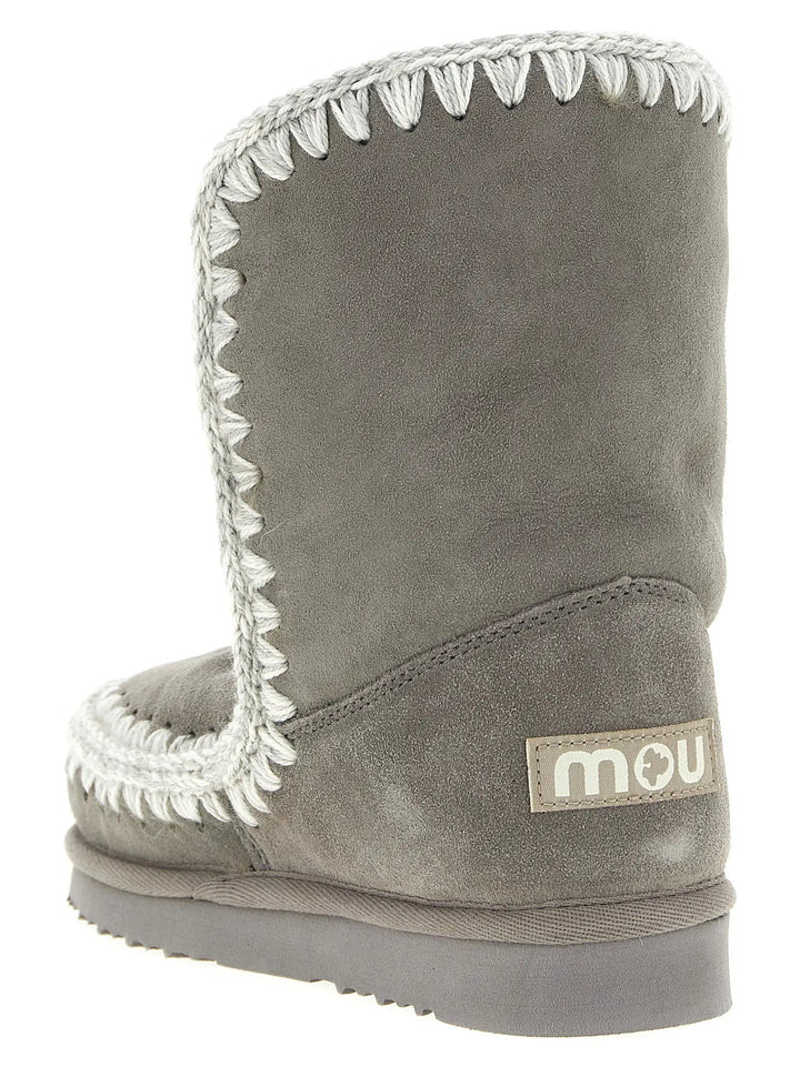 Mou Gray Lambskin Ankle Boots