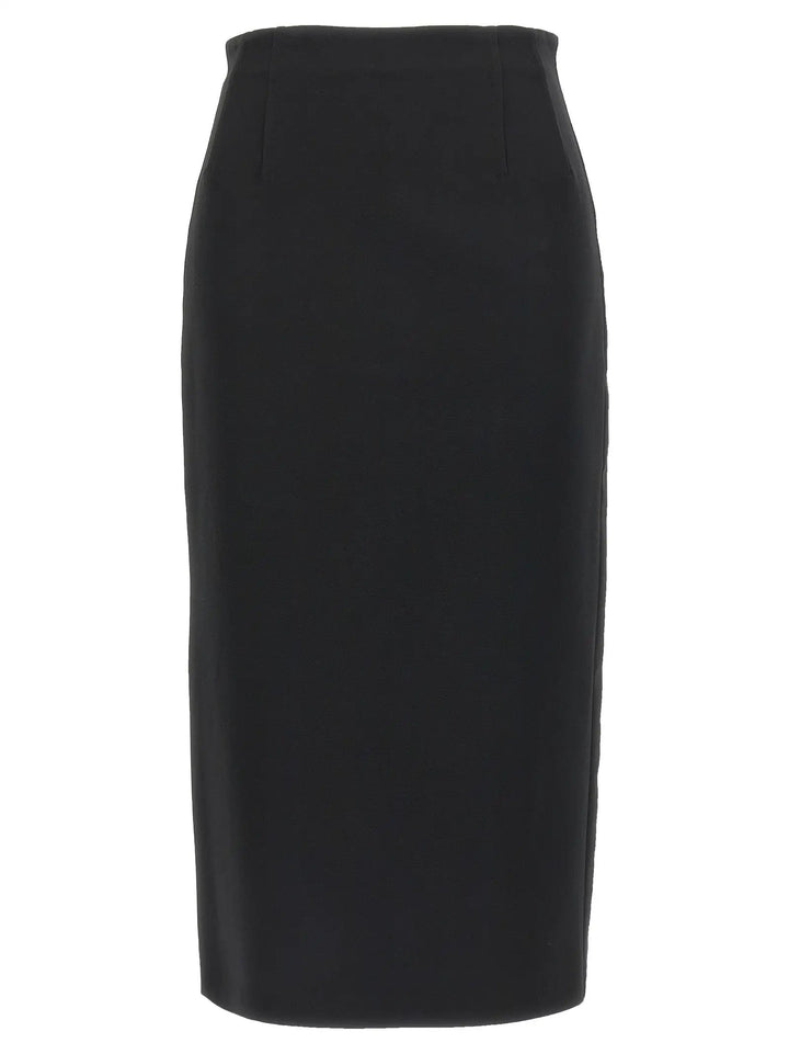 Max Mara Black Viscose Midi Skirt