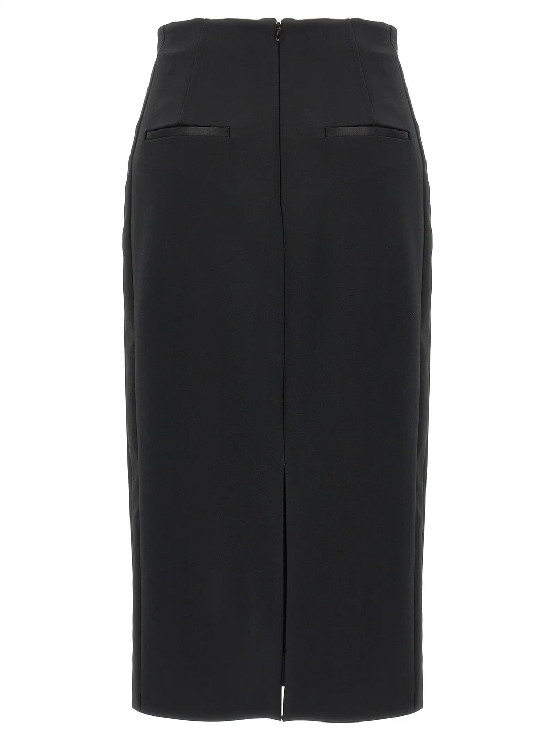 Max Mara Black Viscose Midi Skirt