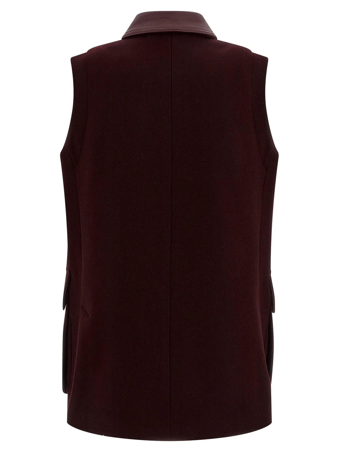 Max Mara Bordeaux Virgin Wool Sleeveless Jacket
