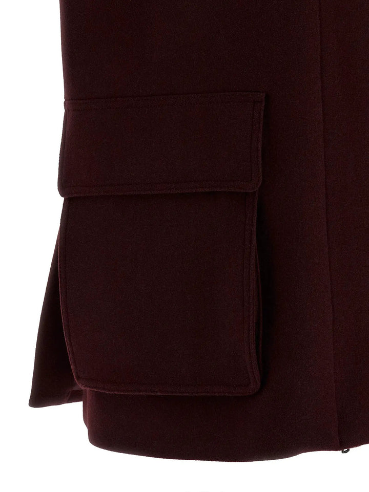 Max Mara Bordeaux Virgin Wool Sleeveless Jacket