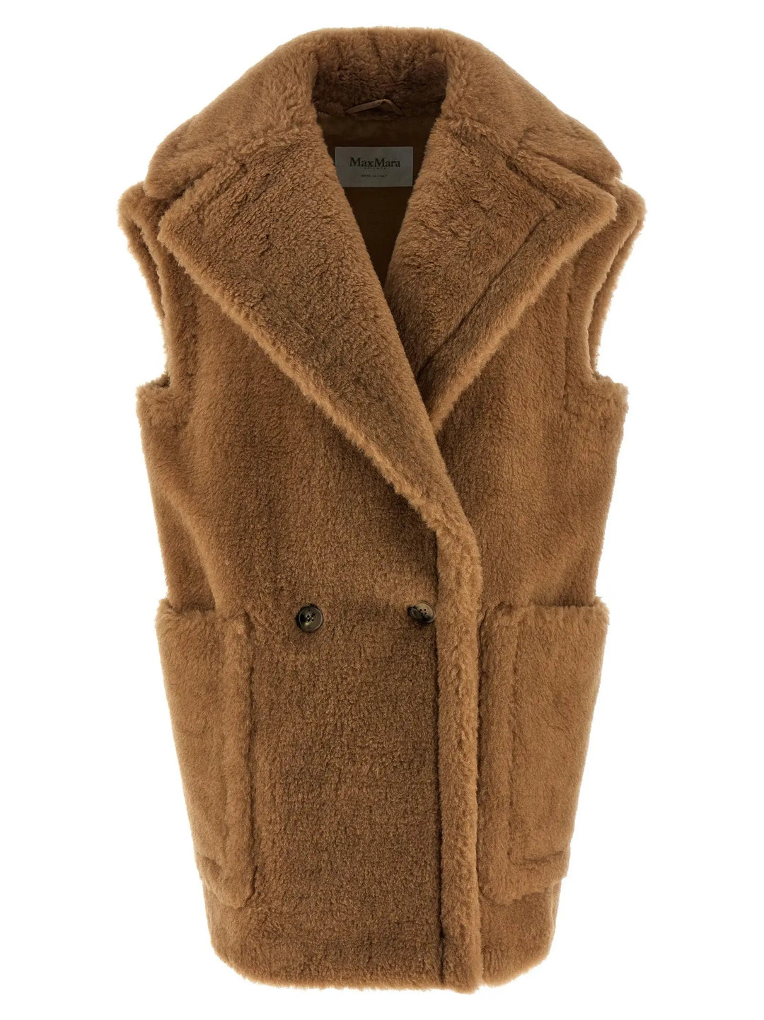 Max Mara Beige Wool Sleeveless Jacket