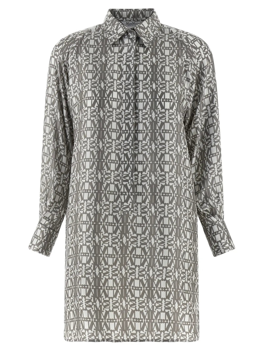 Max Mara Gray Silk Short Dress