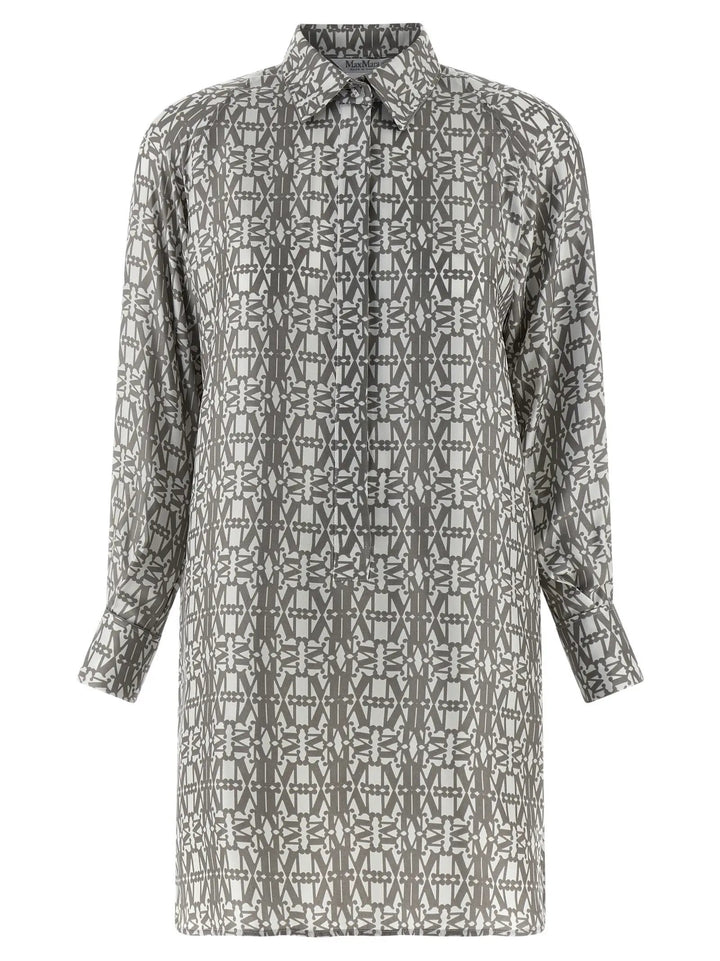 Max Mara Gray Silk Short Dress