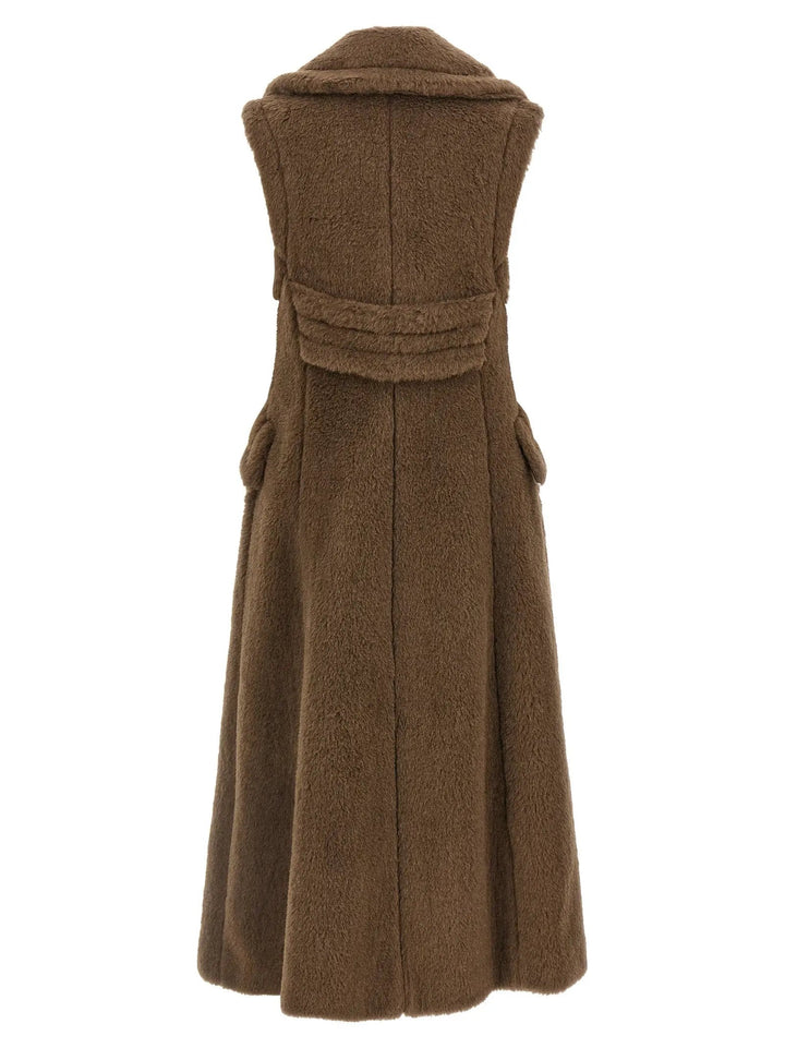 Max Mara Brown Alpaca Leather Coat