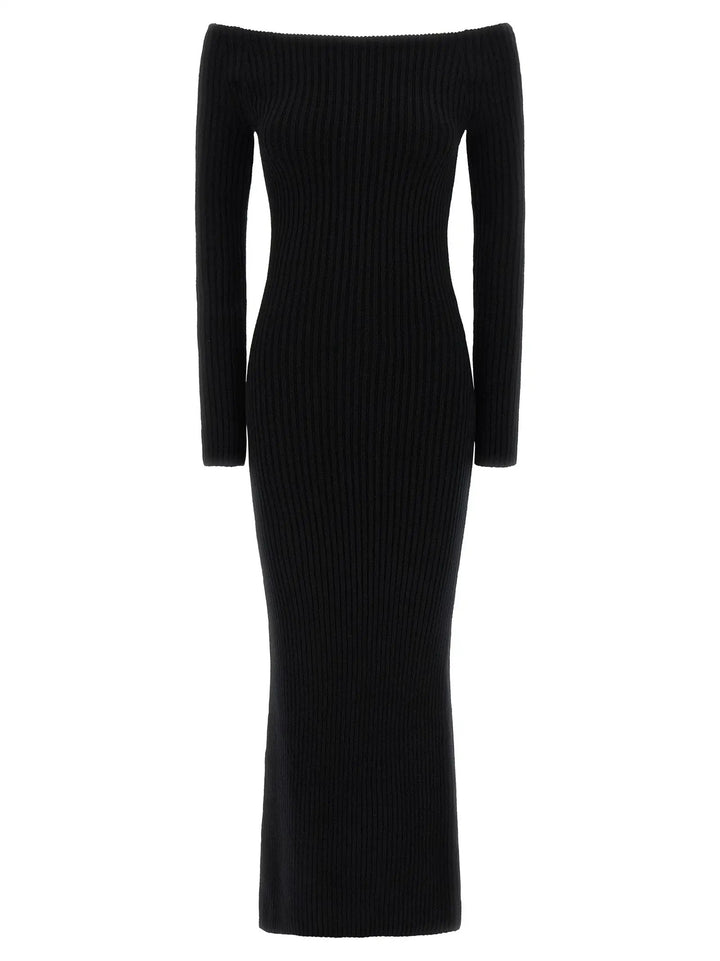 Max Mara Black Wool Long Dress