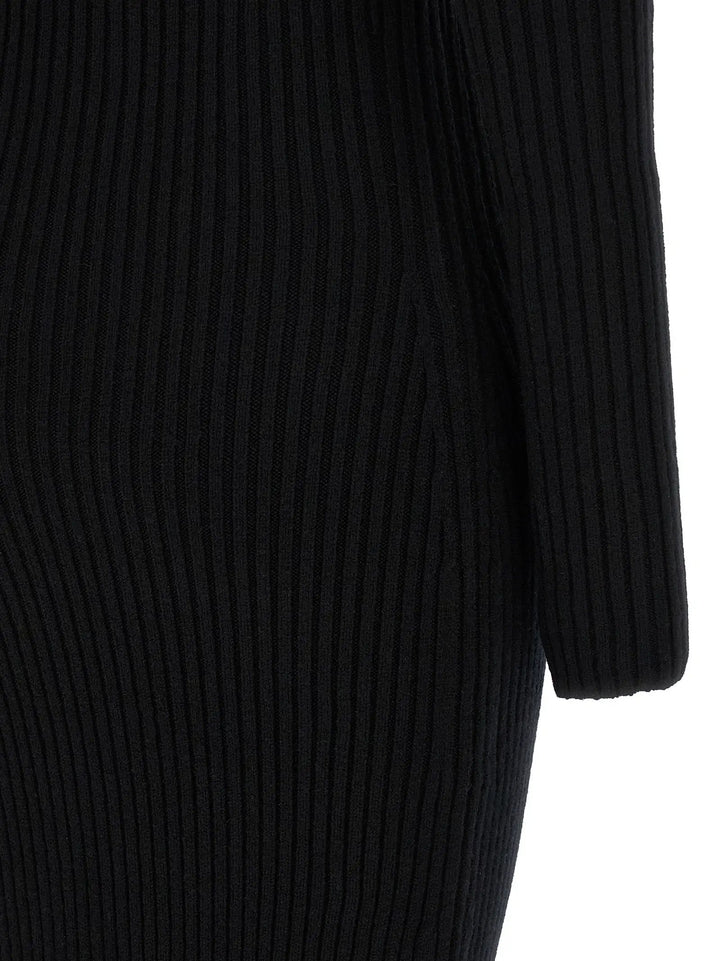 Max Mara Black Wool Long Dress