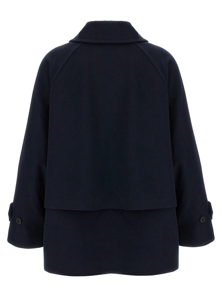 Alberto Biani Blue Virgin Wool Coat
