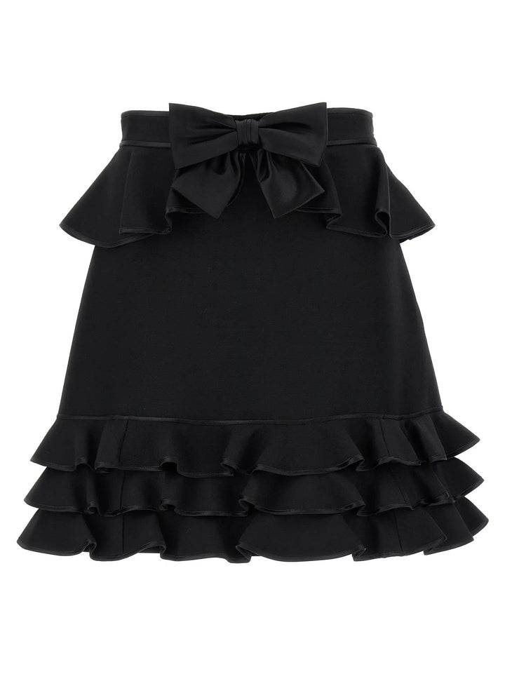 Valentino Garavani Black Virgin Wool Long Skirt