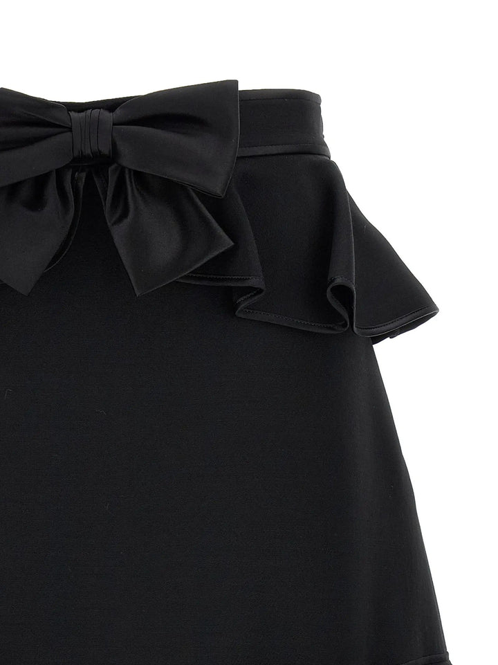Valentino Garavani Black Virgin Wool Long Skirt