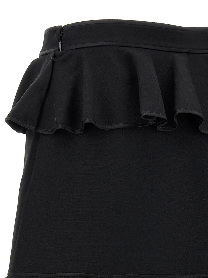 Valentino Garavani Black Virgin Wool Long Skirt