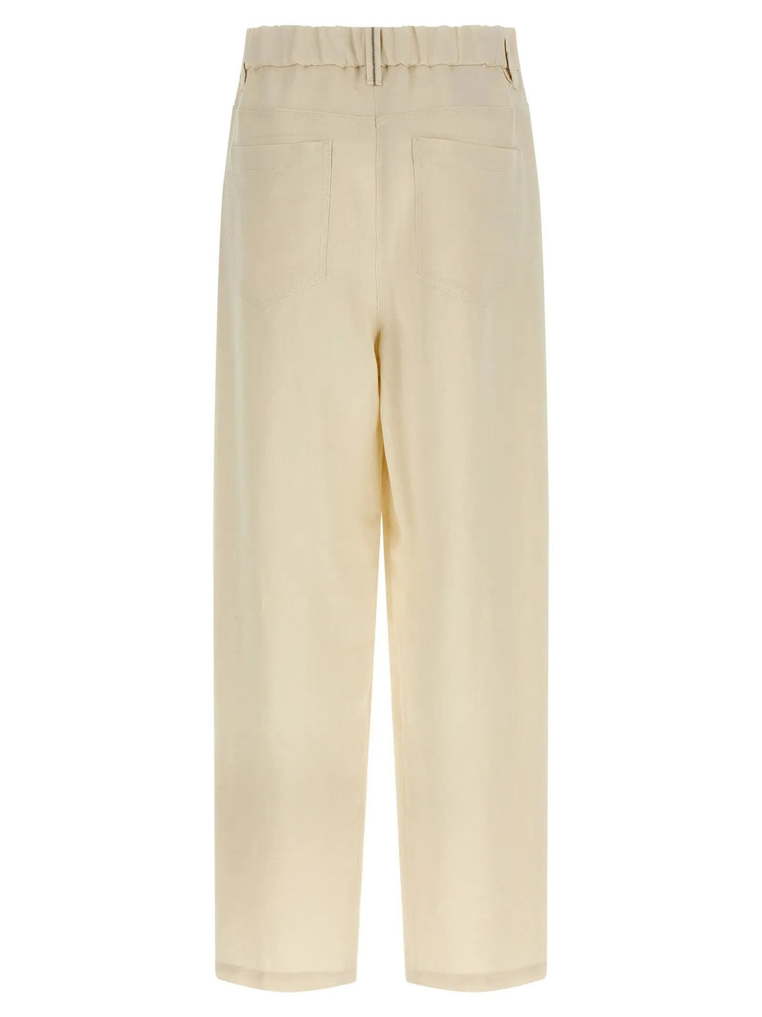 Brunello Cucinelli White Viscose Casual Pants