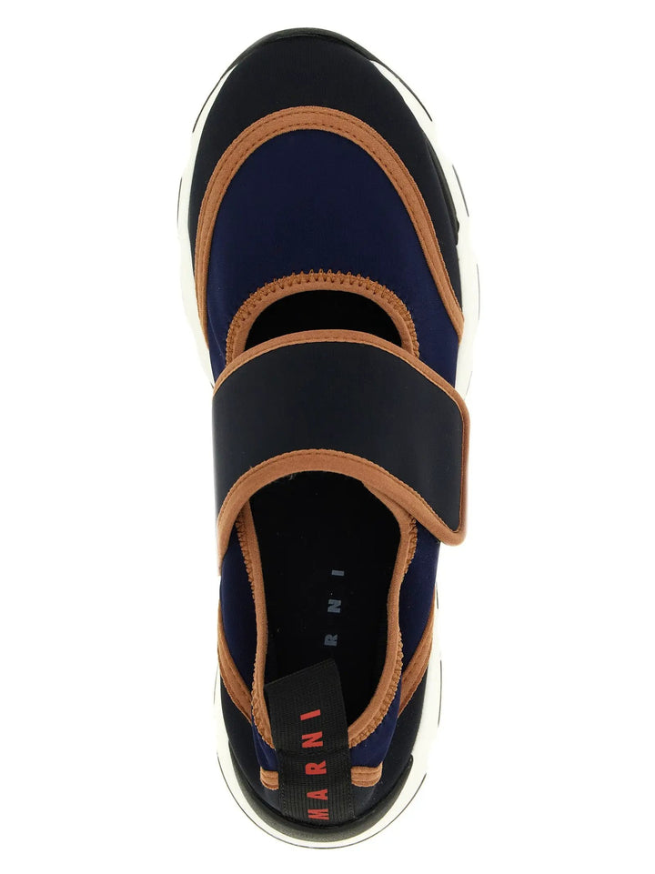 Marni Blue Polyamide Low Top Sneakers