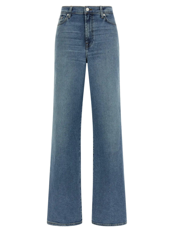 7 For All Mankind Blue Cotton Straight-Leg Jeans