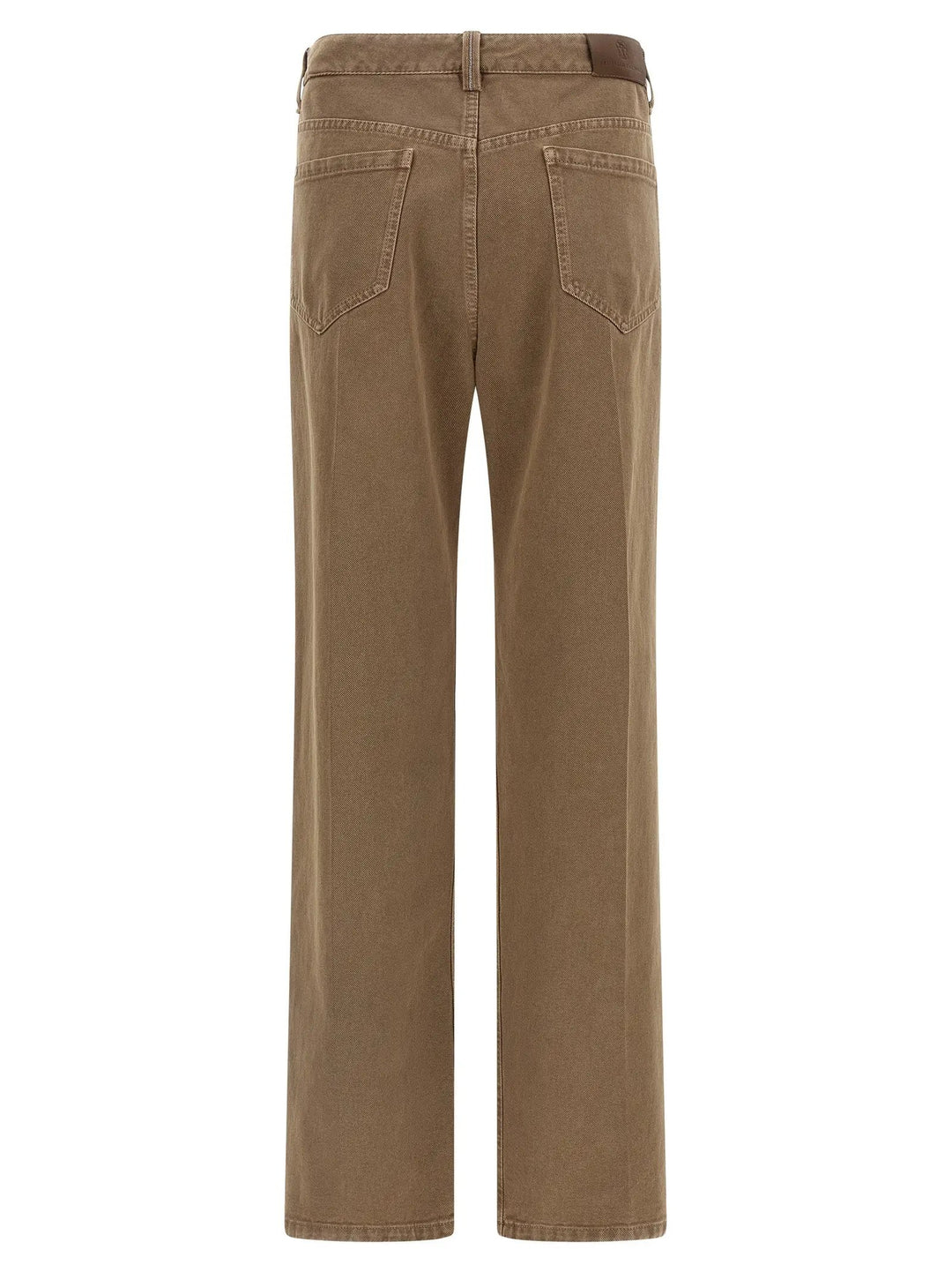 Brunello Cucinelli Beige Cotton Straight-Leg Jeans