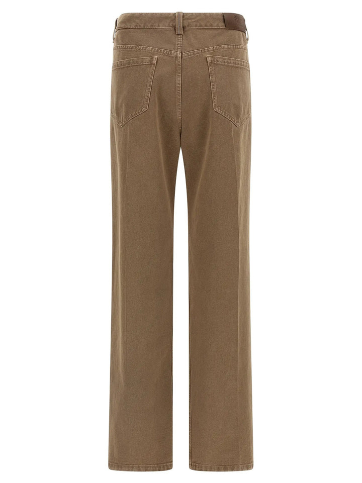 Brunello Cucinelli Beige Cotton Straight-Leg Jeans