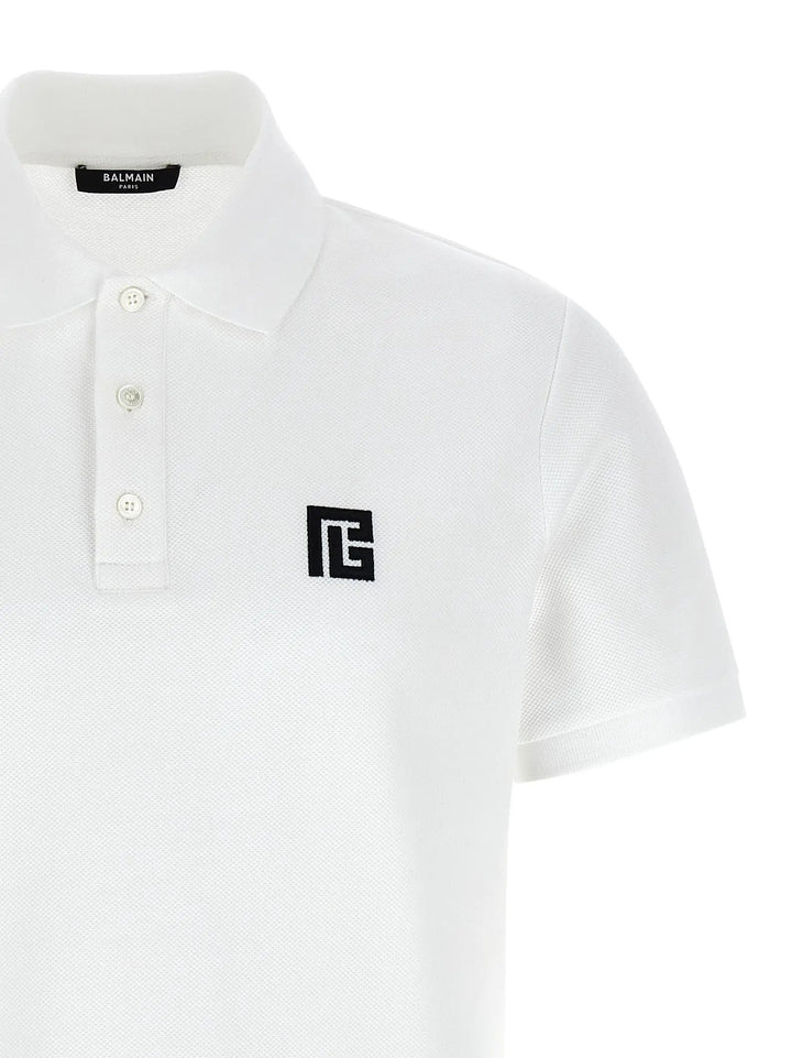 Balmain Bicolor Cotton Polo Shirt
