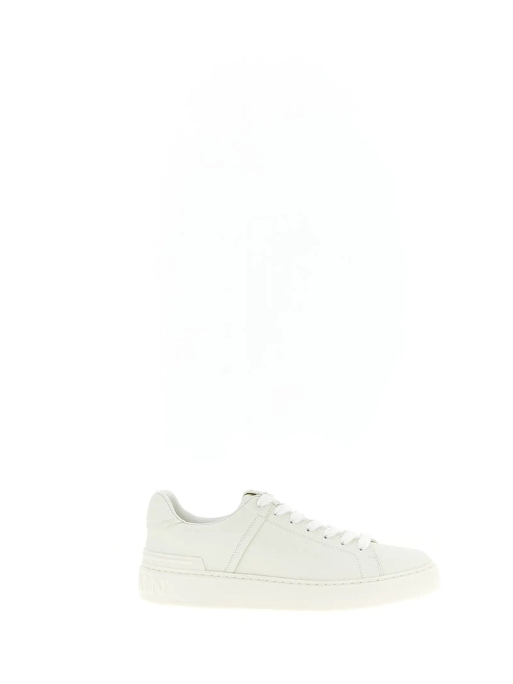 Balmain White Calfskin Sneakers