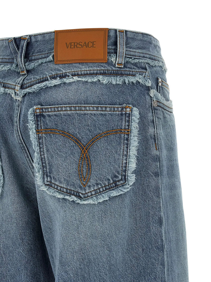 Versace Blue Cotton Boyfriend Jeans