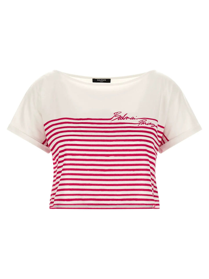 Balmain Fuchsia Cotton T-Shirt