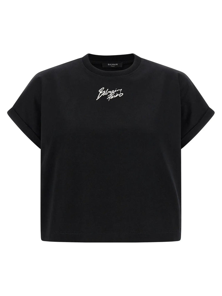 Balmain Black Cotton T-Shirt
