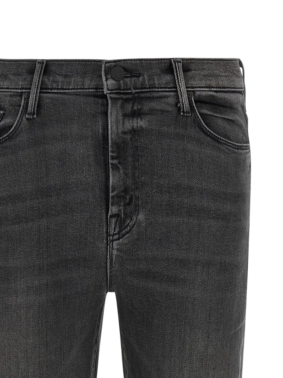 Mother Denim Gray Cotton Flared Jeans