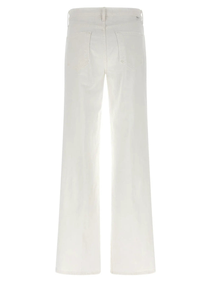 Mother Denim White Cotton Flared Jeans