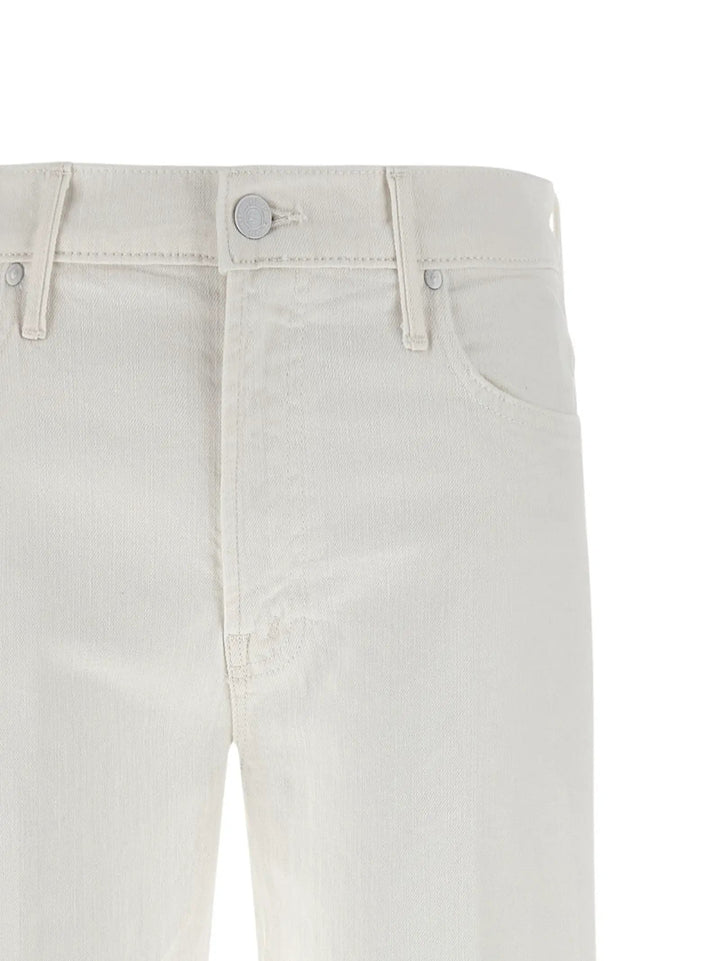 Mother Denim White Cotton Flared Jeans