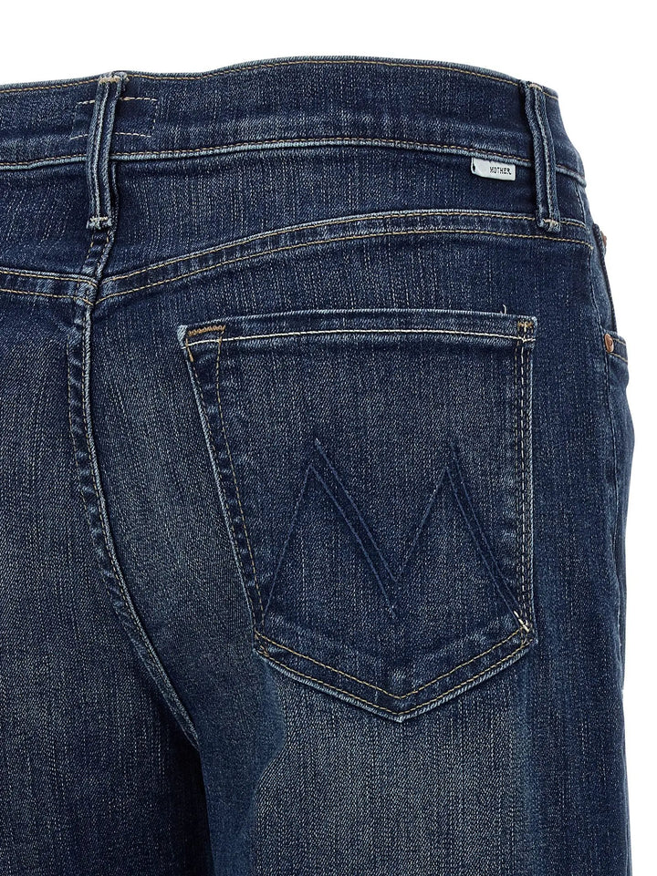 Mother Denim Blue Cotton Straight-Leg Jeans