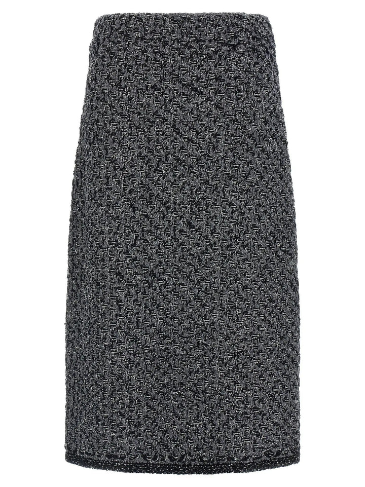 Fabiana Filippi Blue Cotton Midi Skirt