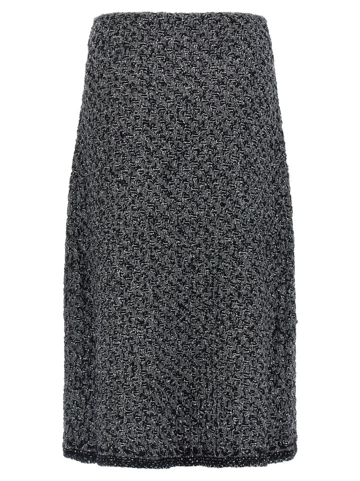 Fabiana Filippi Blue Cotton Midi Skirt
