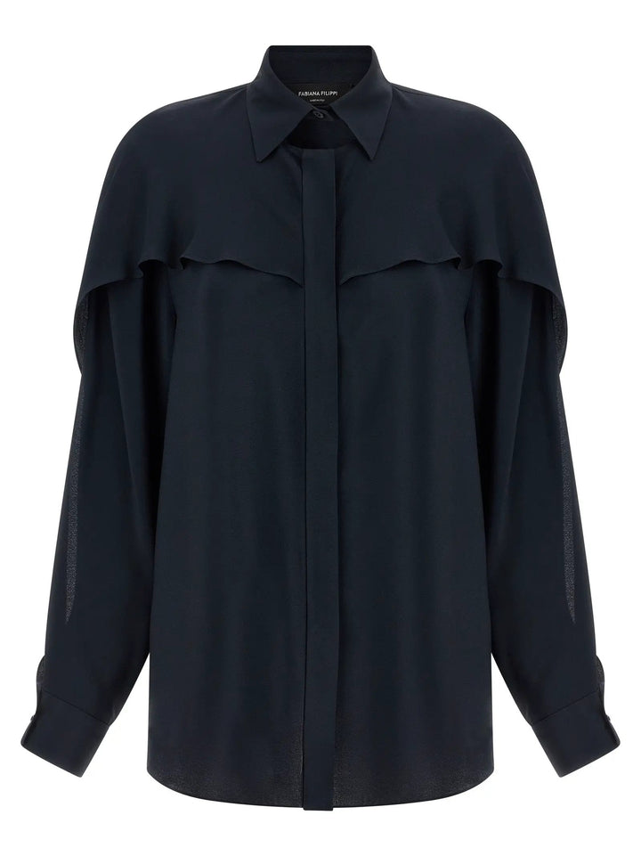Fabiana Filippi Blue Acetate Blouse