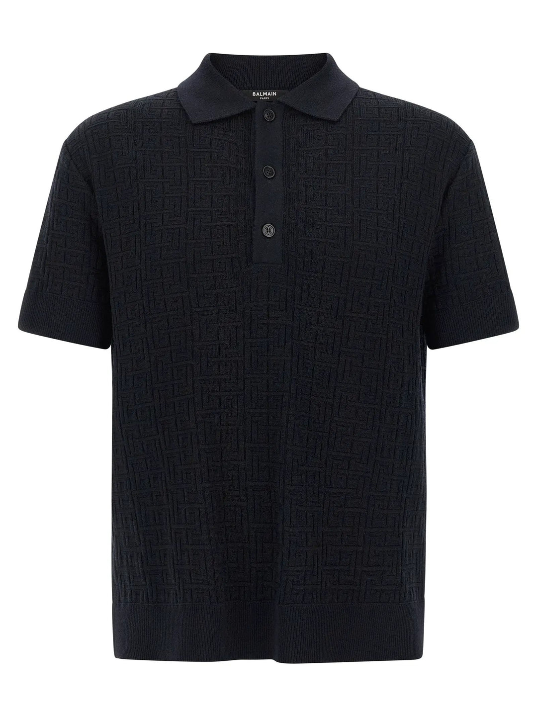 Balmain Blue Wool Polo Shirt