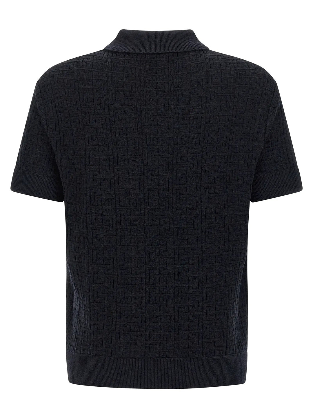 Balmain Blue Wool Polo Shirt